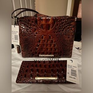 Brahmin Carrie Crossbody Pecan Melbourne w/ Ady Wallet, & Matching Tassel, NWT